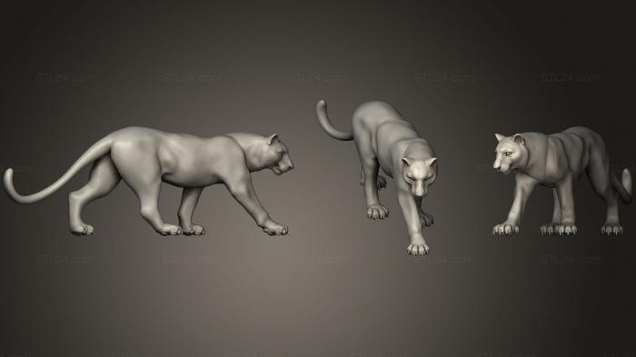 Статуэтки животных (Пантера, STKJ_1245) 3D модель для ЧПУ станка